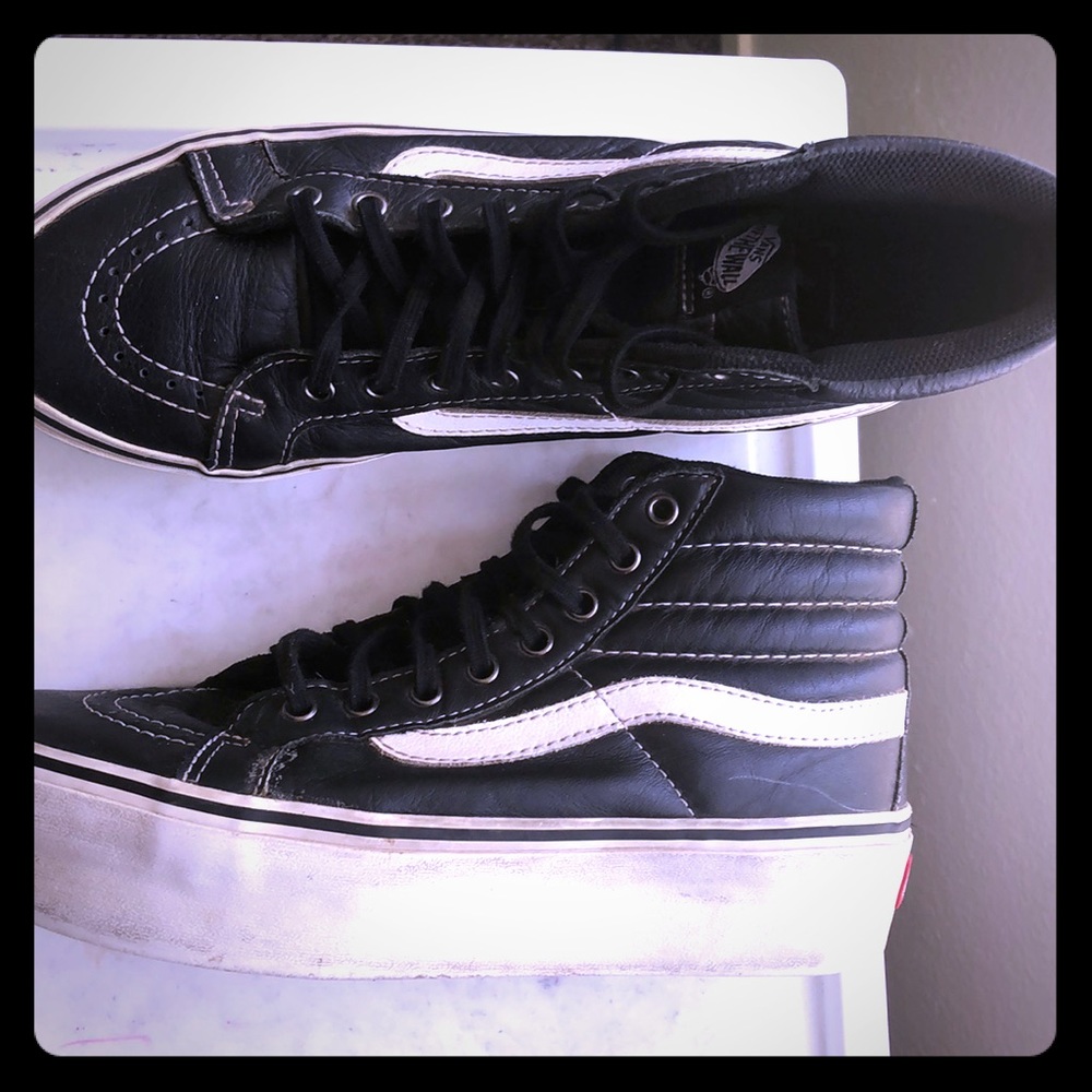 Platform leather old skool vans